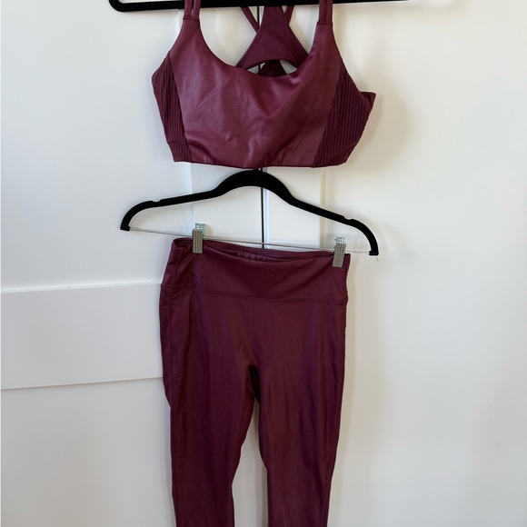 Fabletics Other - Fabletics Maroon Sports Bra and Leggings Set